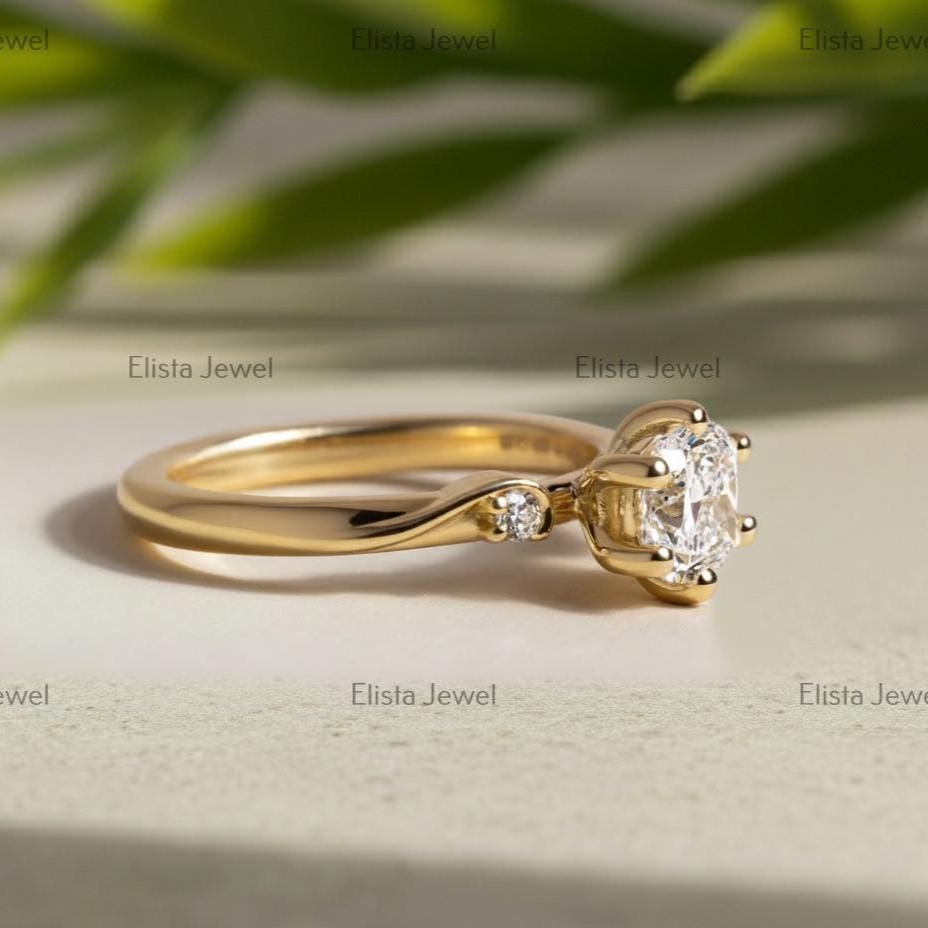Lab-Grown Diamond Engagement Ring, 18K Yellow Gold, 6-Prong Solitaire