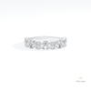 Marquise And Round Cut Staking Lab Grown Diamond Band in 10K White Gold - Front View