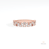 Marquise And Round Cut Staking Lab Grown Diamond Band in 18K Rose Gold - Ring on Hand View
