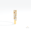 Marquise And Round Cut Staking Lab Grown Diamond Band in 18K Yellow Gold - Perspective View