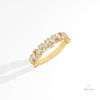 Marquise And Round Cut Staking Lab Grown Diamond Band in 14K Rose Gold - Profile View