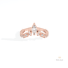 Marquise And Round Cut Wedding Lab Grown Diamond Band in 18K Rose Gold - Ring on Hand View