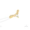 Marquise And Round Cut Wedding Lab Grown Diamond Band in 10K Yellow Gold - Side View