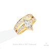Marquise Cut Accent Engagement Lab Grown Diamond Ring in 10K Yellow Gold - Side View