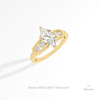 Marquise Cut Accent Wedding Lab Grown Diamond Ring in 14K Rose Gold - Profile View
