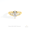 Marquise Cut Accent Wedding Lab Grown Diamond Ring in 14K Yellow Gold - Detail View