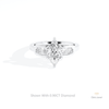 Marquise Cut Accent Wedding Lab Grown Diamond Ring in 10K White Gold - Front View