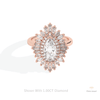 Marquise Cut Art Deco Engagement Lab Grown Diamond Ring in 18K Rose Gold - Ring on Hand View