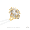 Marquise Cut Art Deco Engagement Lab Grown Diamond Ring in 14K Rose Gold - Profile View