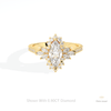Marquise Cut Cluster Art Deco Lab Grown Diamond Ring in 18K Rose Gold - Ring on Hand View