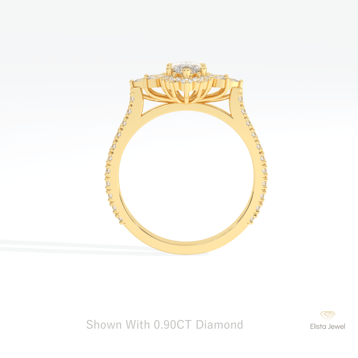 Marquise Cut Cluster Art Deco Lab Grown Diamond Ring - Alternative View