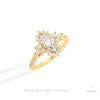 Marquise Cut Cluster Art Deco Lab Grown Diamond Ring in Platinum - Lifestyle View