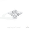 Marquise Cut Cluster Art Deco Lab Grown Diamond Ring in 14K Yellow Gold - Detail View