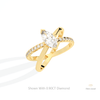 Marquise Cut Crossover Wedding Lab Grown Diamond Ring in 10K Yellow Gold - Side View