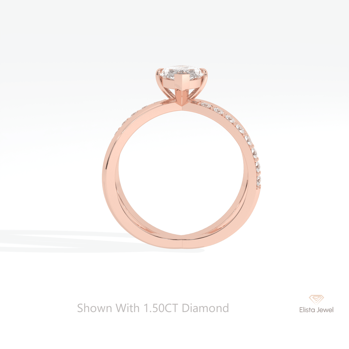 Marquise Cut Crossover Wedding Lab Grown Diamond Ring - Alternative View