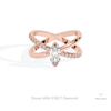 Marquise Cut Crossover Wedding Lab Grown Diamond Ring in 18K Rose Gold - Ring on Hand View