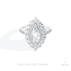 Marquise Cut Double Halo Starburst Lab Grown Diamond Ring in 14K Yellow Gold - Detail View