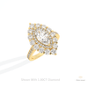 Marquise Cut Double Halo Starburst Lab Grown Diamond Ring in Platinum - Lifestyle View