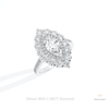 Marquise Cut Double Halo Starburst Lab Grown Diamond Ring in 14K Rose Gold - Profile View