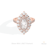 Marquise Cut Double Halo Starburst Lab Grown Diamond Ring in 10K White Gold - Front View