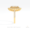 Marquise Cut Double Halo Starburst Lab Grown Diamond Ring - Additional View