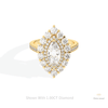 Marquise Cut Double Halo Starburst Lab Grown Diamond Ring in 18K Rose Gold - Ring on Hand View