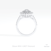 Marquise Cut Double Halo Starburst Lab Grown Diamond Ring in 18K White Gold - Close-up View
