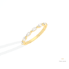 Marquise Cut Half Eternity Lab Grown Diamond Band in 10K Yellow Gold - Side View