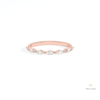 Marquise Cut Half Eternity Lab Grown Diamond Band in 18K Rose Gold - Ring on Hand View