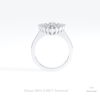 Marquise Cut Halo Starburst Lab Grown Diamond Ring in 18K White Gold - Close-up View