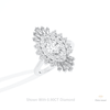 Marquise Cut Halo Starburst Lab Grown Diamond Ring in 14K Rose Gold - Profile View