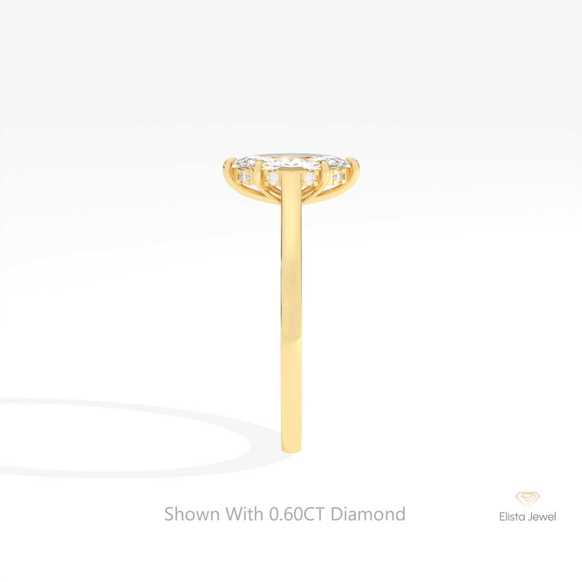 Marquise Cut Hidden Halo Wedding Lab Grown Diamond Ring - Additional View
