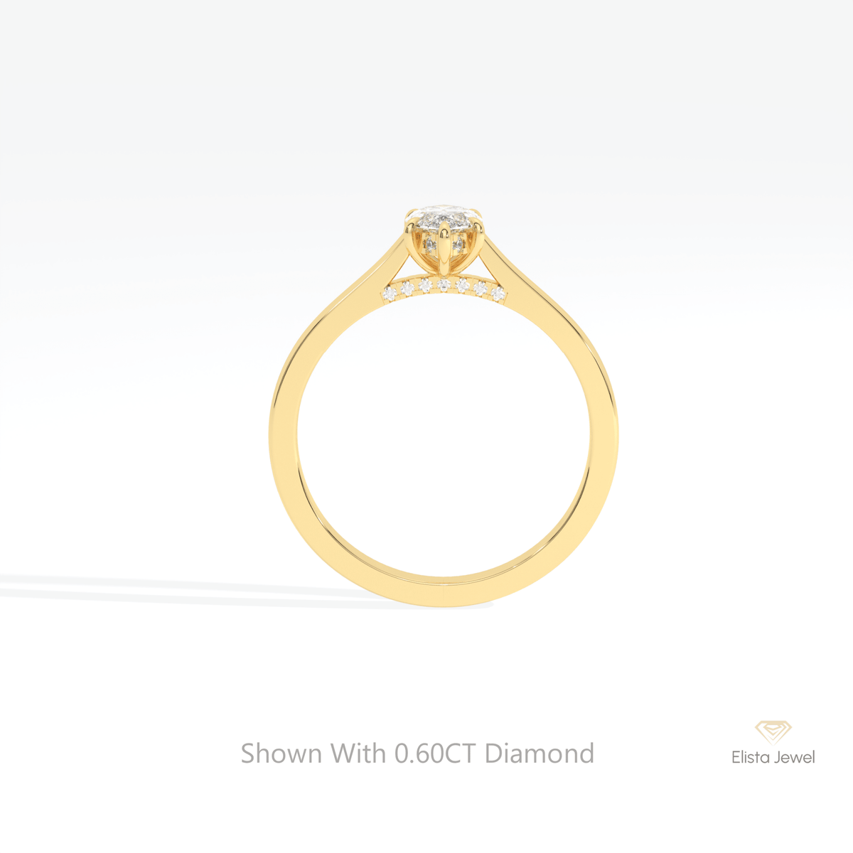 Marquise Cut Hidden Halo Wedding Lab Grown Diamond Ring - Alternative View