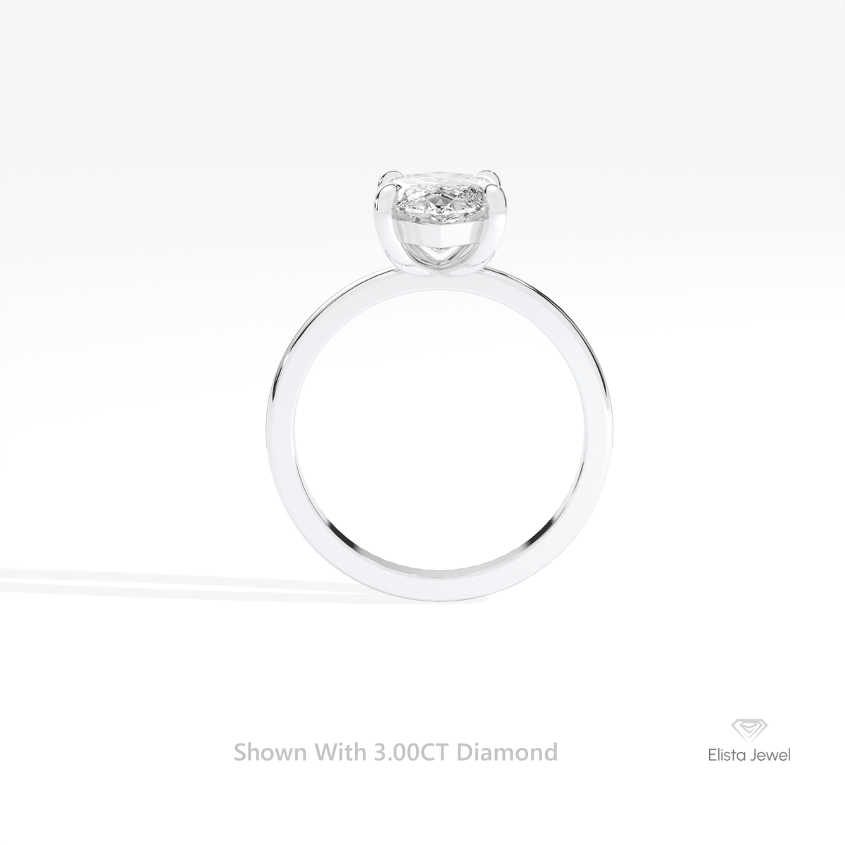 Marquise Cut Solitaire Engagement Lab Grown Diamond Ring in 10K Rose Gold - Angled View