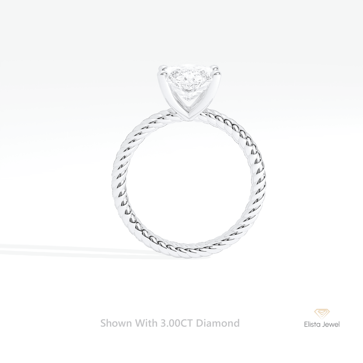Marquise Cut Solitaire Engagement Lab Grown Diamond Ring in 10K Rose Gold - Angled View