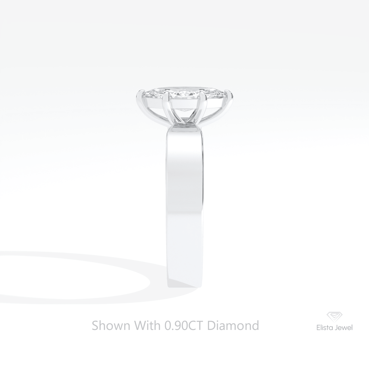 Marquise Cut Solitaire Wedding Lab Grown Diamond Ring in 18K Yellow Gold - Perspective View