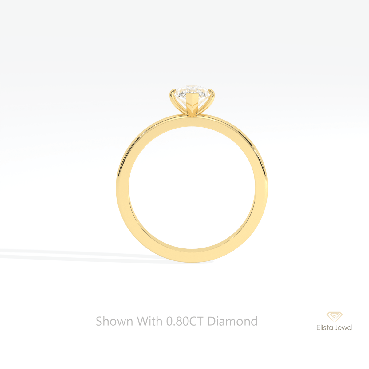 Marquise Cut Solitaire Wedding Lab Grown Diamond Ring in 18K White Gold - Close-up View