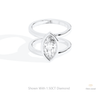 Marquise Cut Solitaire Wedding Lab Grown Diamond Ring in 14K Yellow Gold - Detail View
