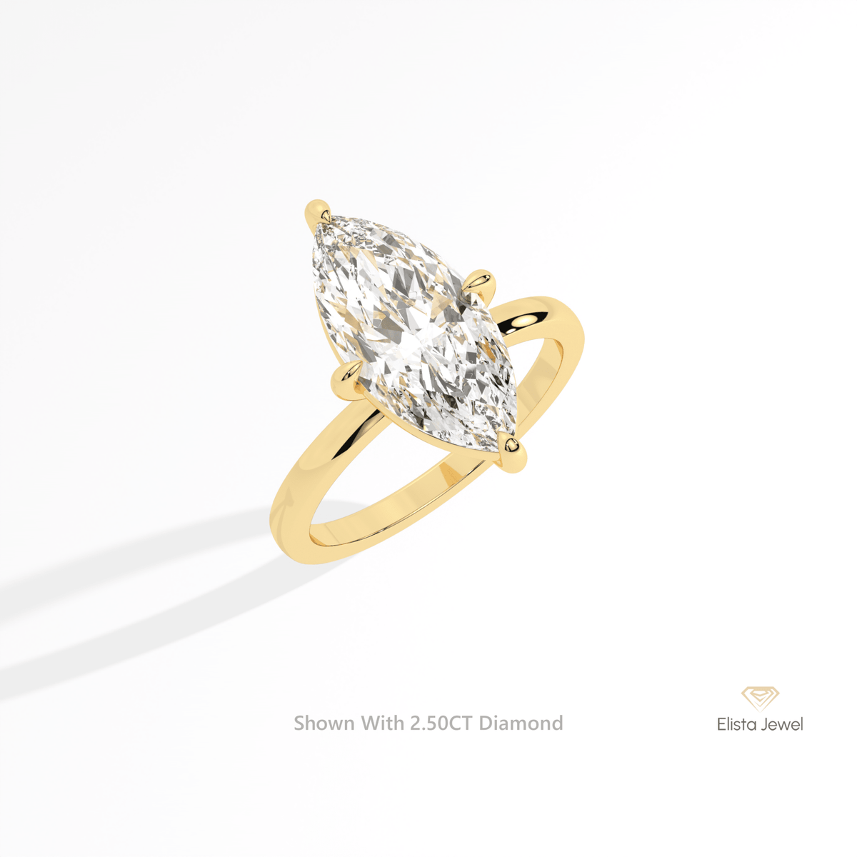 Marquise Cut Solitaire Wedding Lab Grown Diamond Ring in Platinum - Lifestyle View