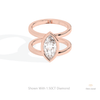 Marquise Cut Solitaire Wedding Lab Grown Diamond Ring in 18K Rose Gold - Ring on Hand View