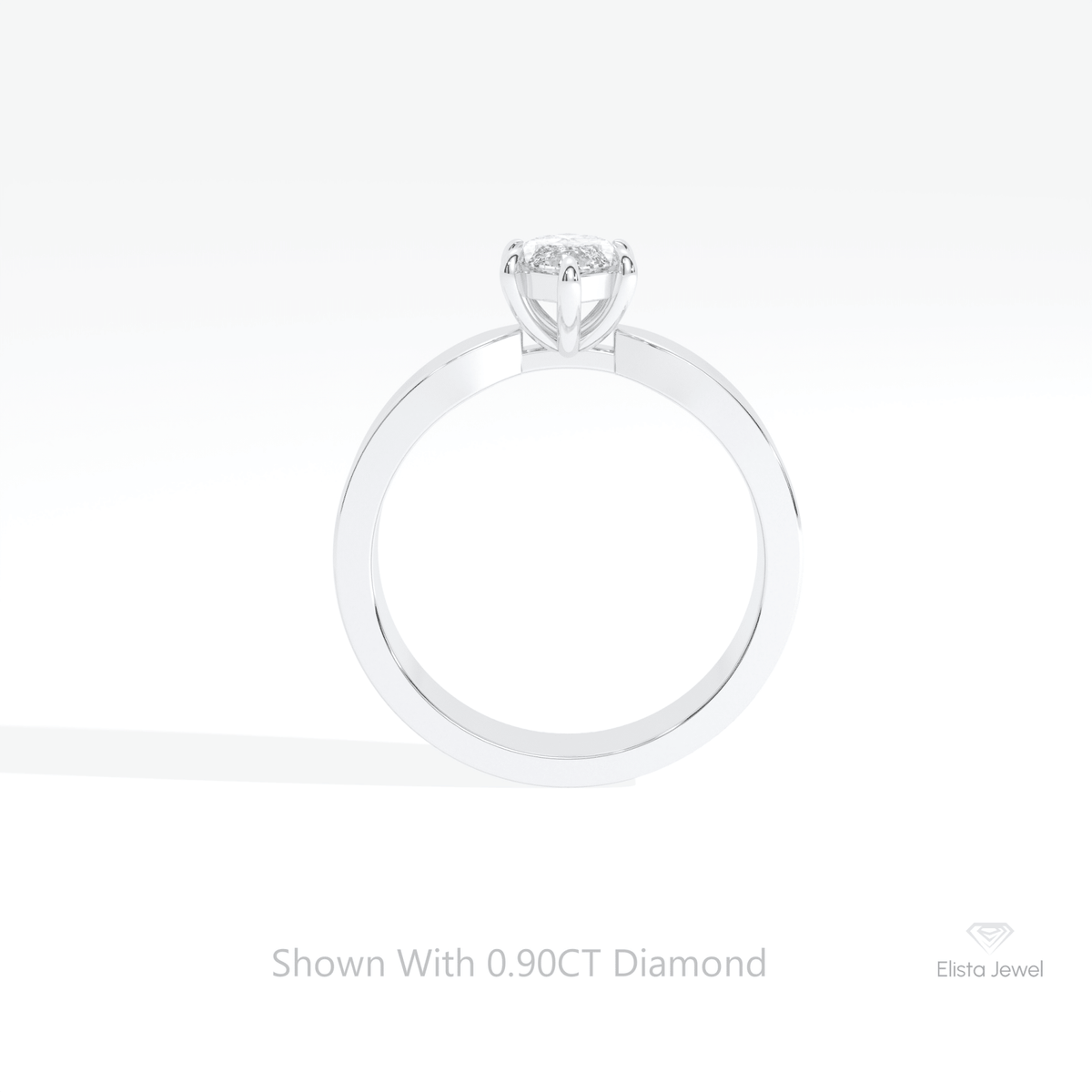 Marquise Cut Solitaire Wedding Lab Grown Diamond Ring in 18K White Gold - Close-up View