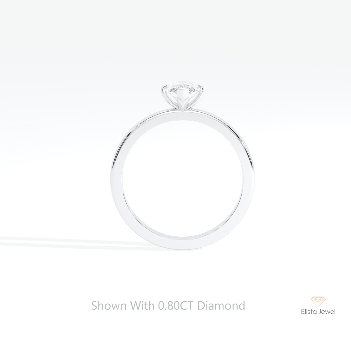 Marquise Cut Solitaire Wedding Lab Grown Diamond Ring in 10K Rose Gold - Angled View