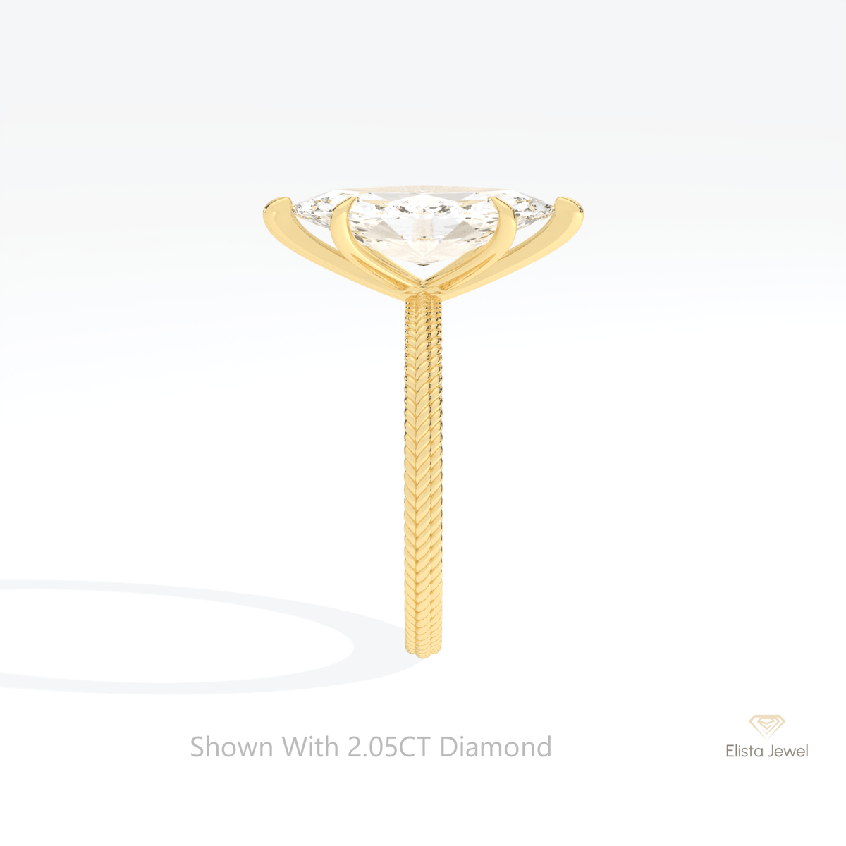 Marquise Cut Solitaire Wedding Lab Grown Diamond Ring - Additional View