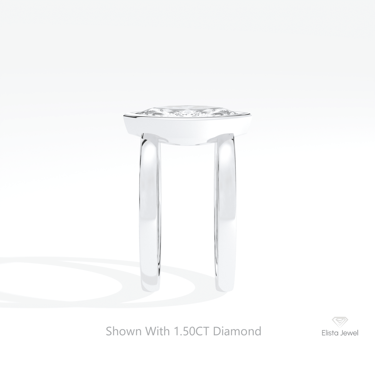 Marquise Cut Solitaire Wedding Lab Grown Diamond Ring in 18K Yellow Gold - Perspective View