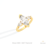Marquise Cut Three Stone Wedding Lab Grown Diamond Ring in 14K Rose Gold - Profile View