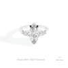 Marquise Cut Three Stone Wedding Lab Grown Diamond Ring in 10K White Gold - Front View