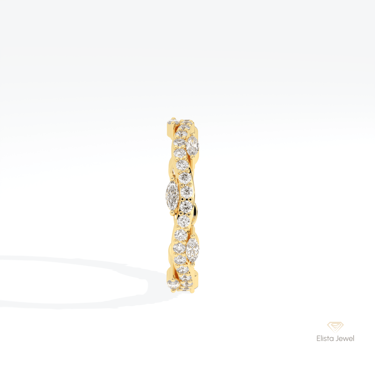 Marquise & Round Cut Full Eternity Lab Grown Diamond Band - Additional View