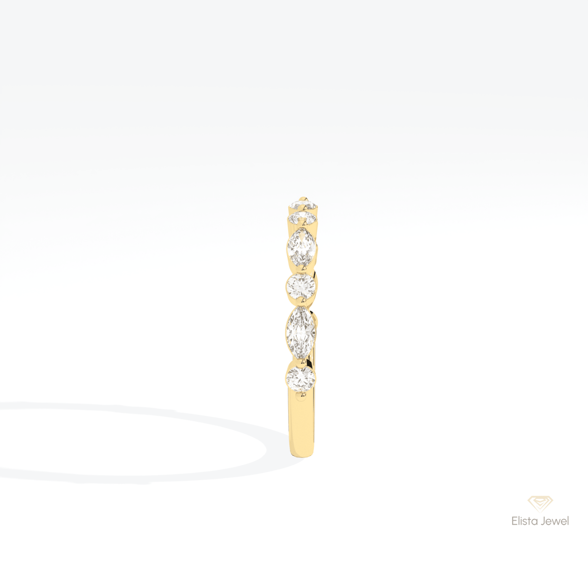 Marquise & Round Cut Half Eternity Lab Grown Diamond Band - Additional View