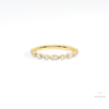 Marquise & Round Cut Half Eternity Lab Grown Diamond Band in 18K Rose Gold - Ring on Hand View