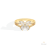 Marquise, Round & Pear Cut Wedding Lab Grown Diamond Ring in 10K White Gold - Front View